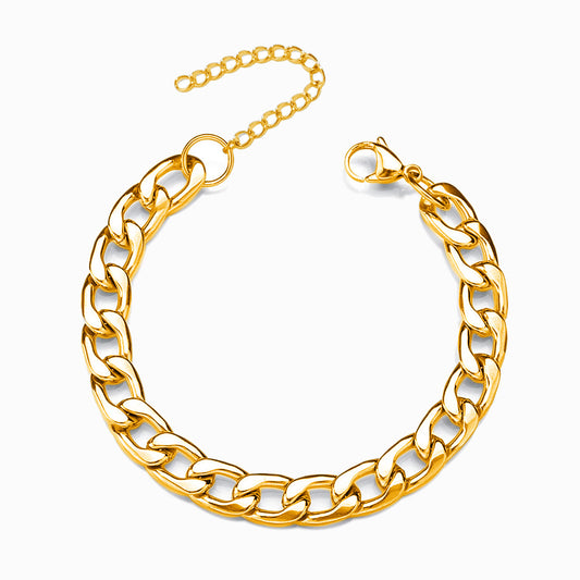 Pulseira Cubana para Mulher 10mm SL2238 - Aço Inox Dourado