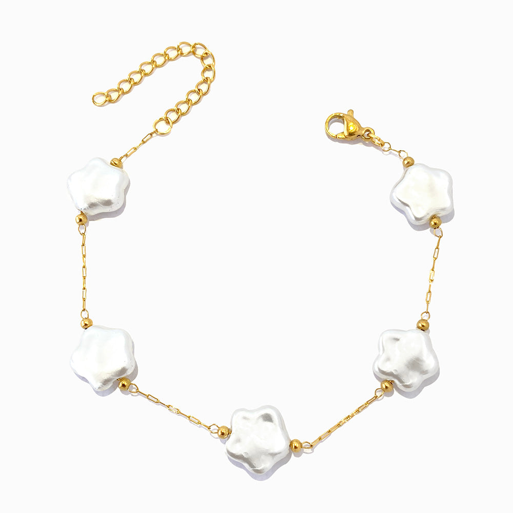 Pulseira com Pérolas Barrocas SL2301 - Aço Inox
