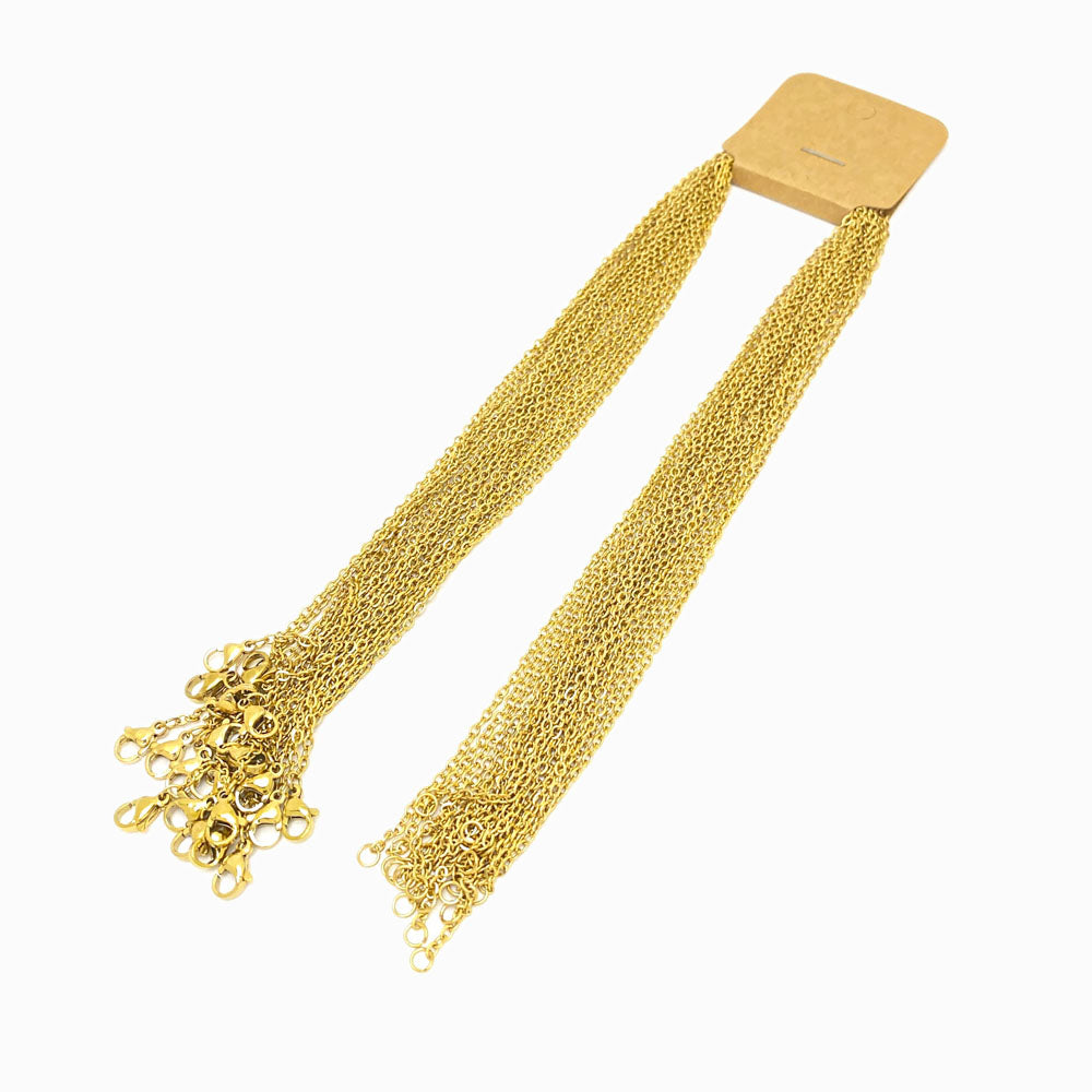 Pack 20un Fio Elo Oval Achatado 2mm - Aço Inox Dourado