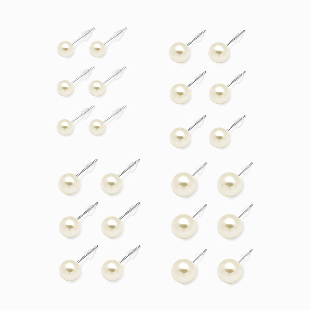 Pack 24un Brincos Pérola BR1166 - Aço Inox