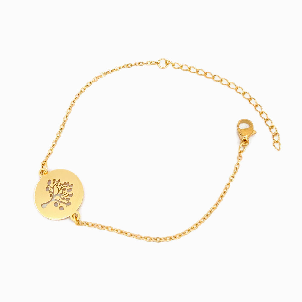 Pulseira Árvore da Vida SL2031 - Aço Inox Dourado