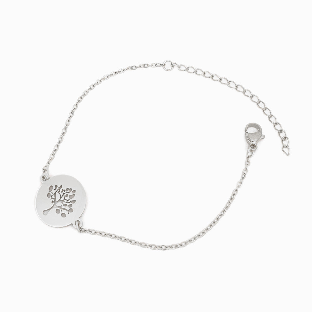 Pulseira Árvore da Vida SL2031 - Aço Inox Prateado