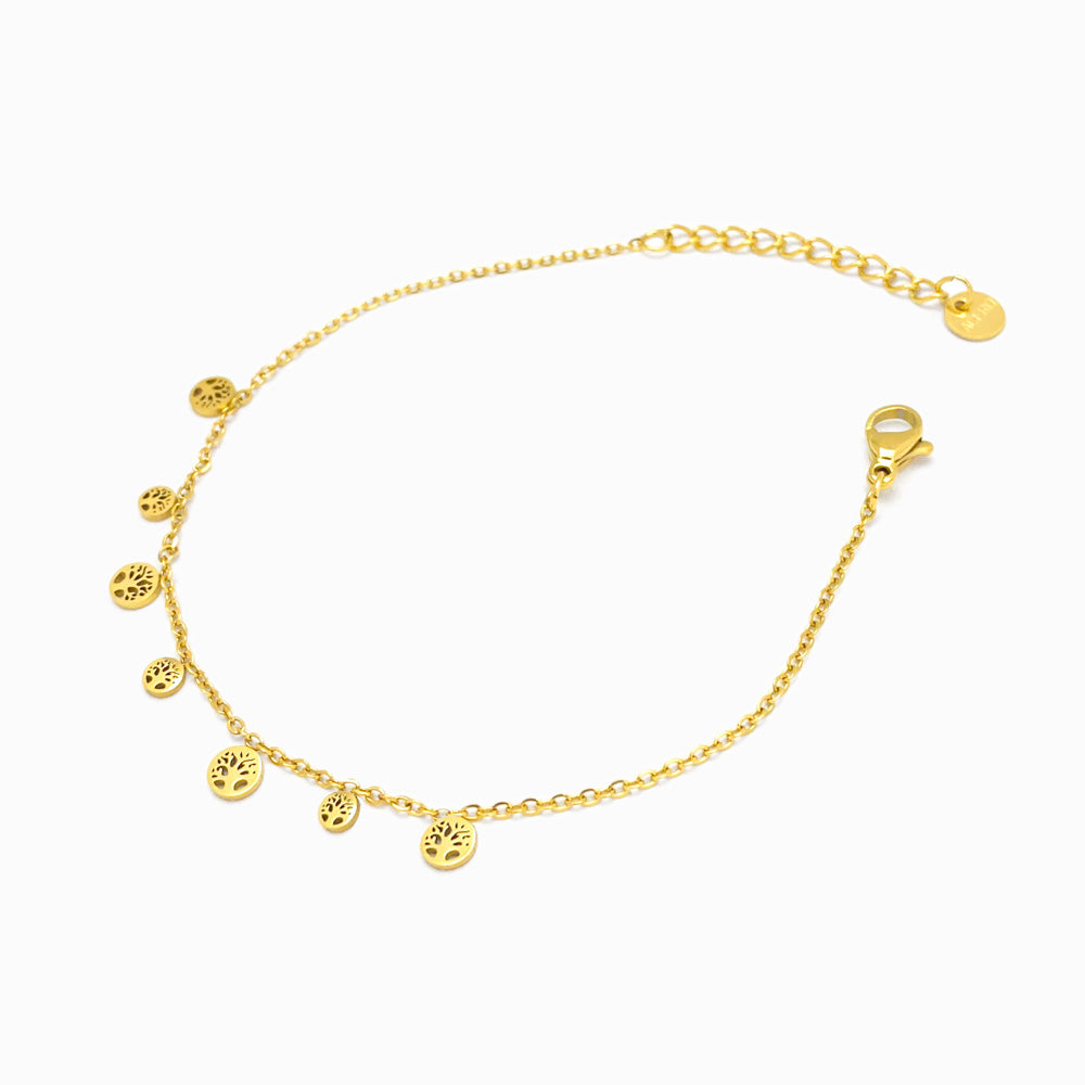 Pulseira Árvore da Vida SL3026 - Aço Inox Dourado