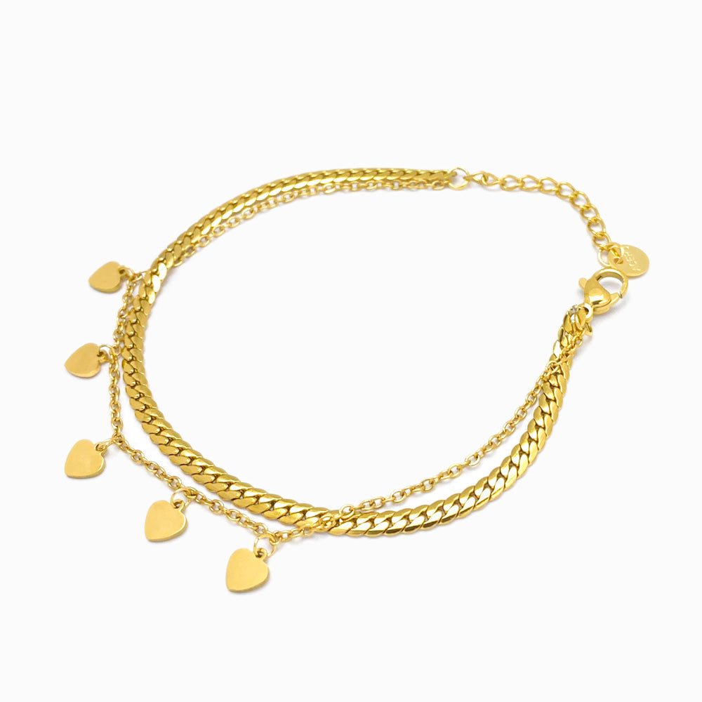 Pulseira Coração SL3030 - Aço Inox Dourado