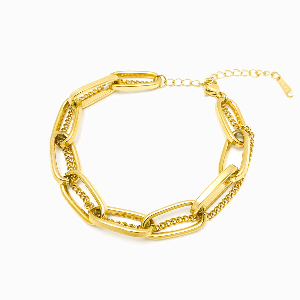 Pulseira Dupla SL1015 - Aço Inox Dourado