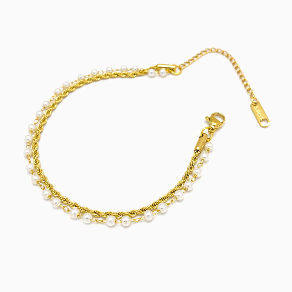 Pulseira Dupla SL3007 - Aço Inox Dourado