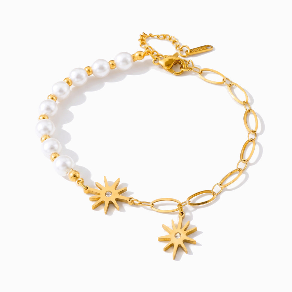 Bracciale Stella con Perle SL1102 - Acciaio Inox