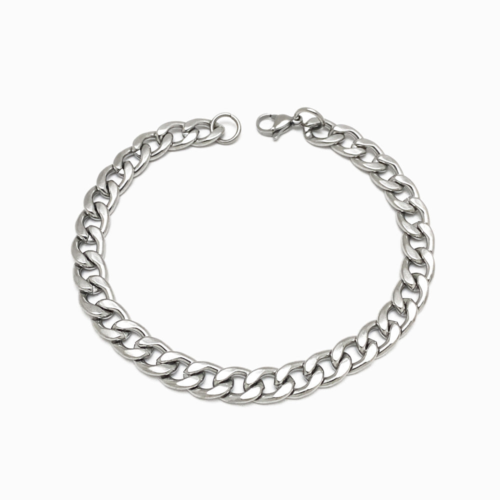Pulseira Elo Achatado 7mm SL5001 - Aço Inox