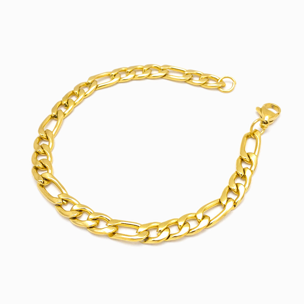 Pulseira Fígaro 3x1 SL3002 - Aço Inox Dourado
