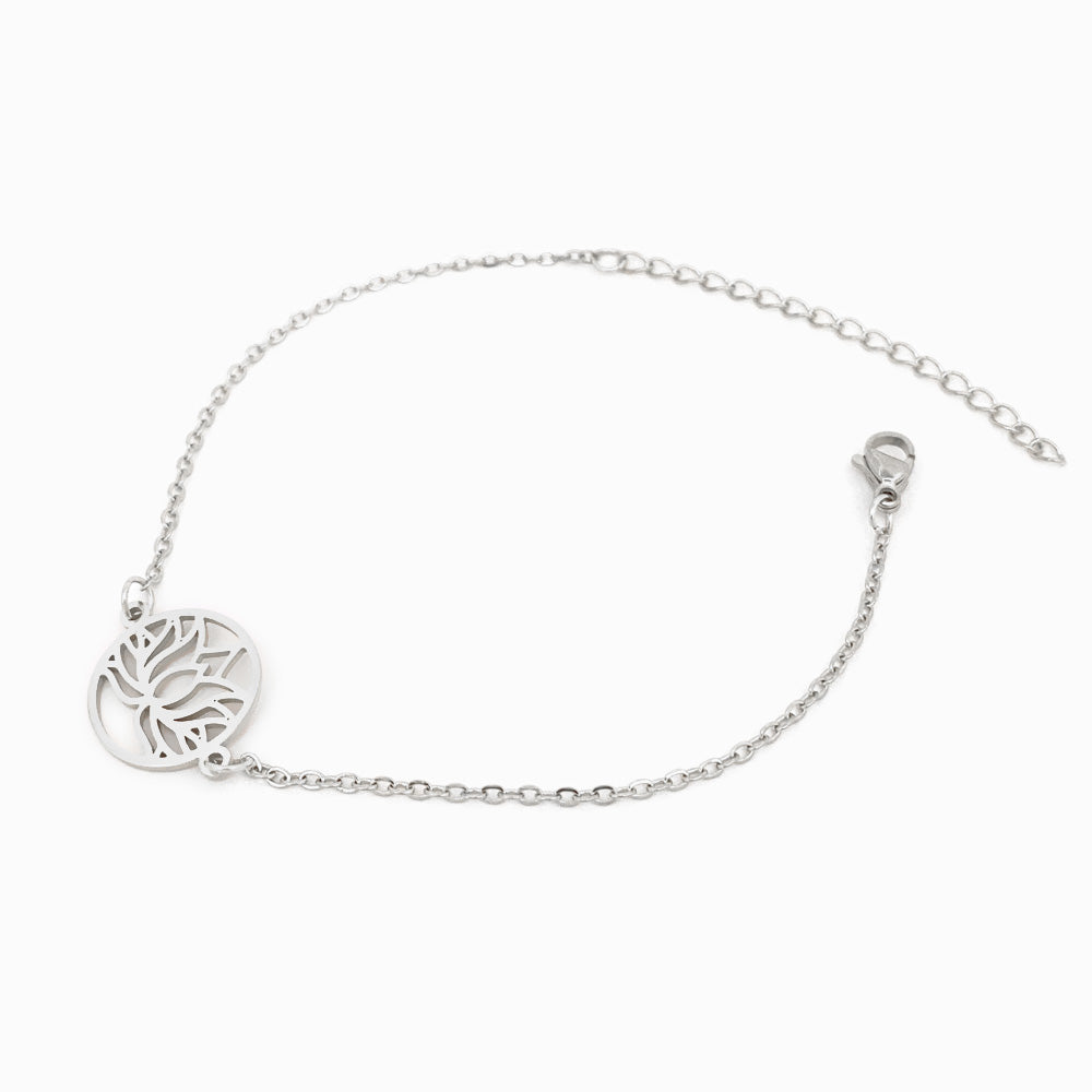 Pulseira Flor de Lótus SL2043 - Aço Inox Prateado
