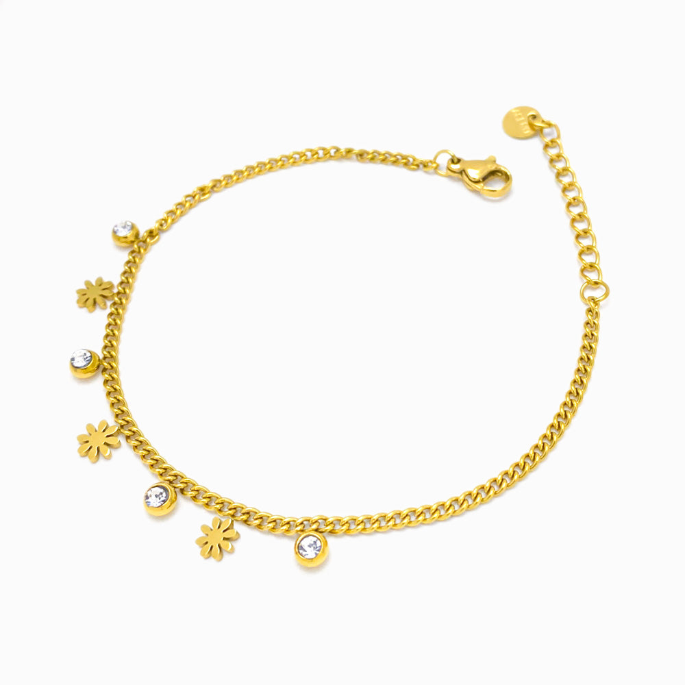 Pulseira Flor SL3027 - Aço Inox Dourado