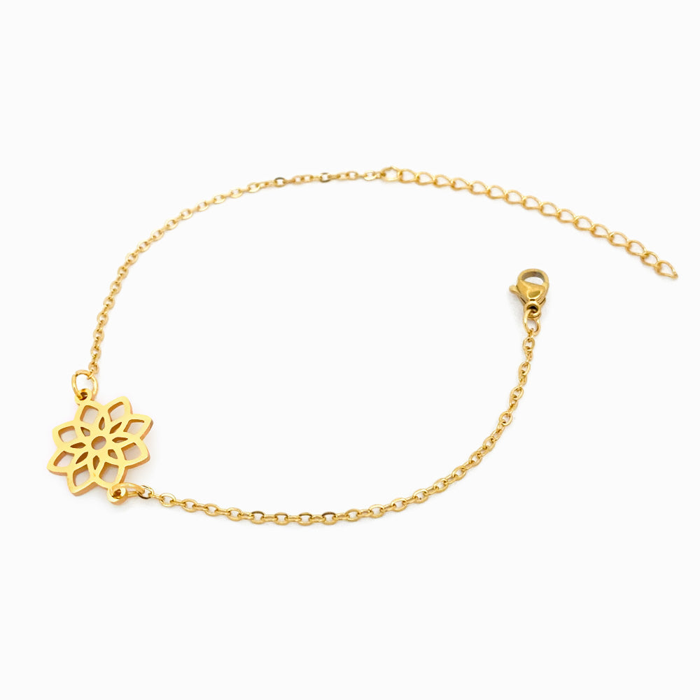Pulseira Flor da Vida SL2041 - Aço Inox Dourado