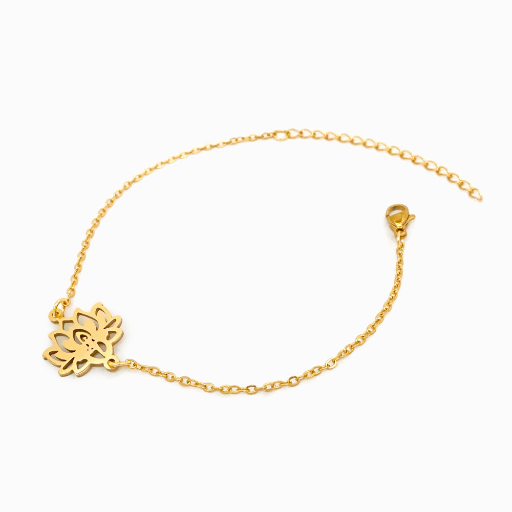 Pulseira Flor de Lótus SL2037 - Aço Inox Dourado