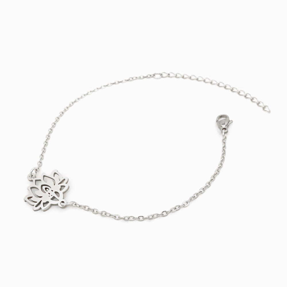 Pulseira Flor de Lótus SL2037 - Aço Inox Prateado