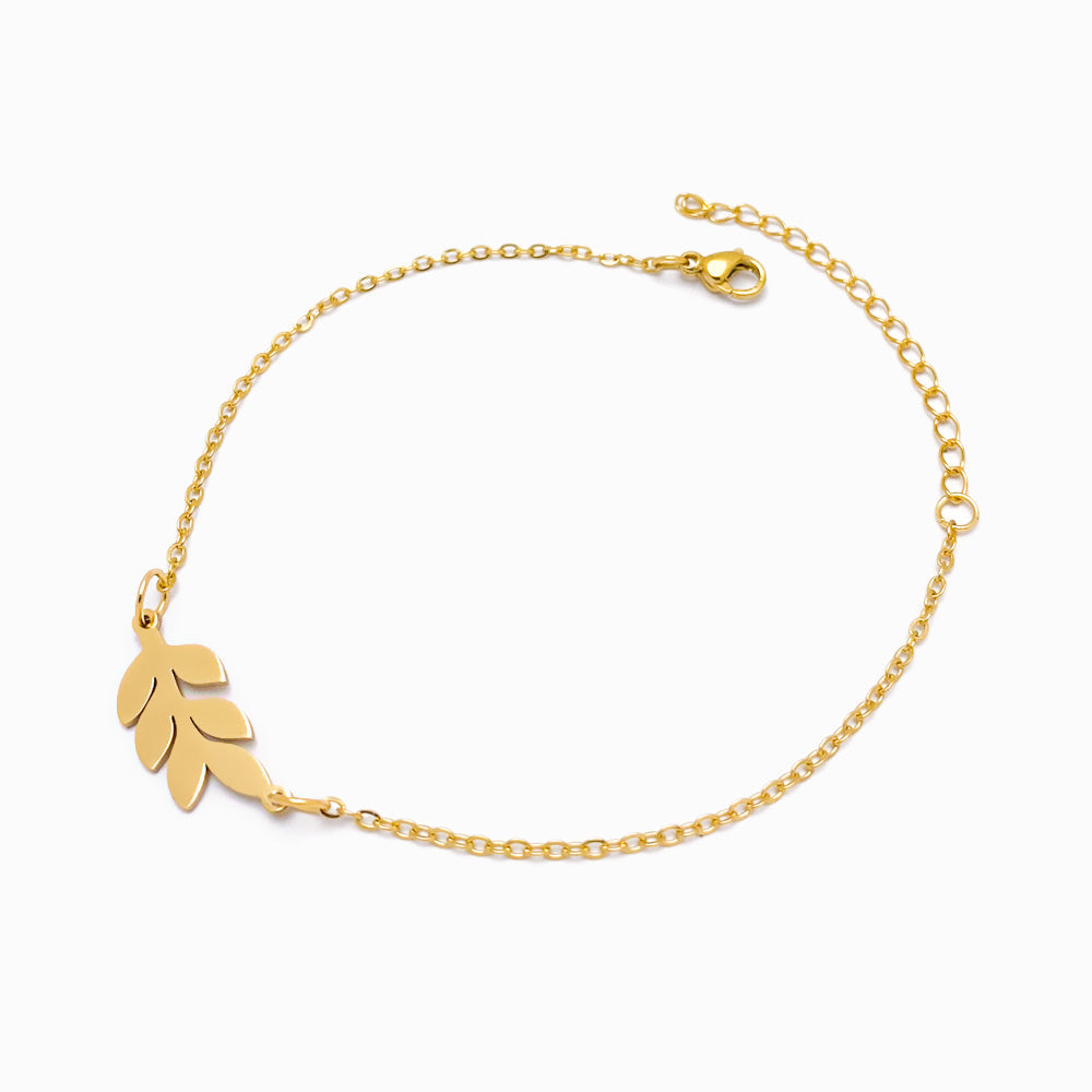 Pulseira Folha SL2059 - Aço Inox Dourado