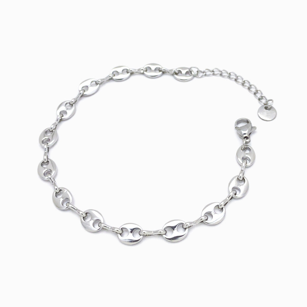 Pulseira Grãos de Café SL3031 - Aço Inox Prateado