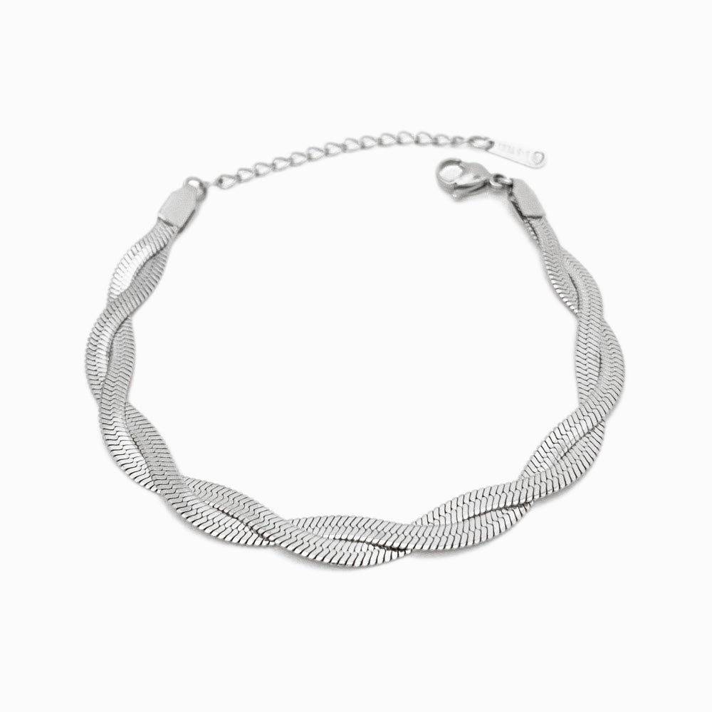 Pulseira Dupla Malha Snake SL1018 - Aço Inox Dourado