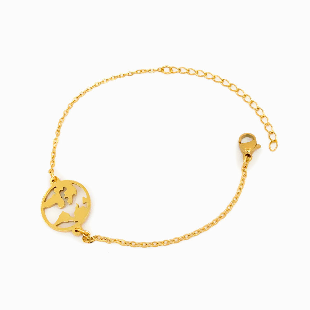 Pulseira Mundo SL2026 - Aço Inox Dourado