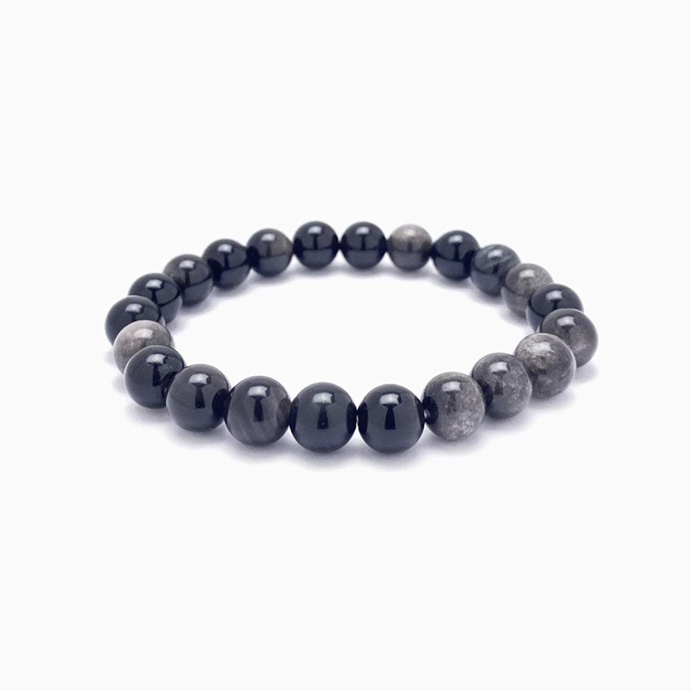 Pulseira Obsidiana Prateada PN4019