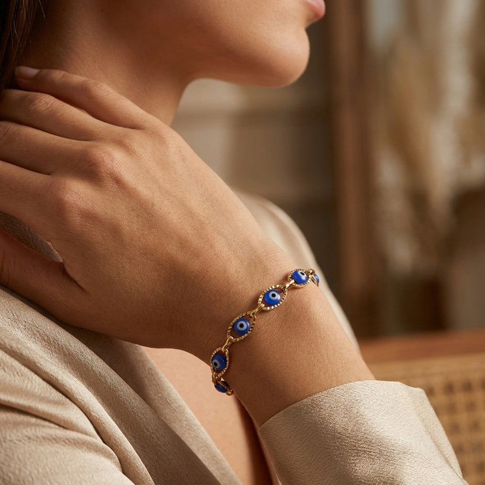 Bracelet Œil Bleu SL8029 - Acier Inoxydable
