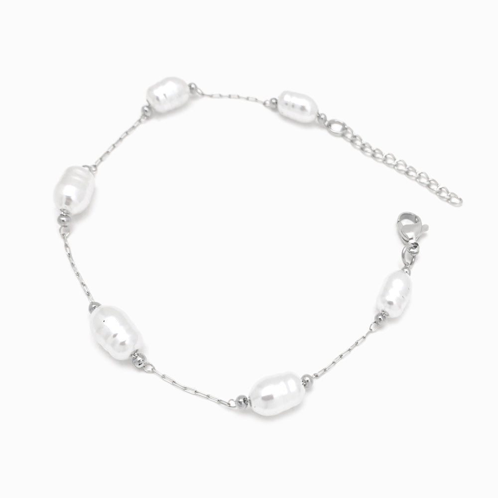 Pulseira Pérola SL3009 - Aço Inox Prateado