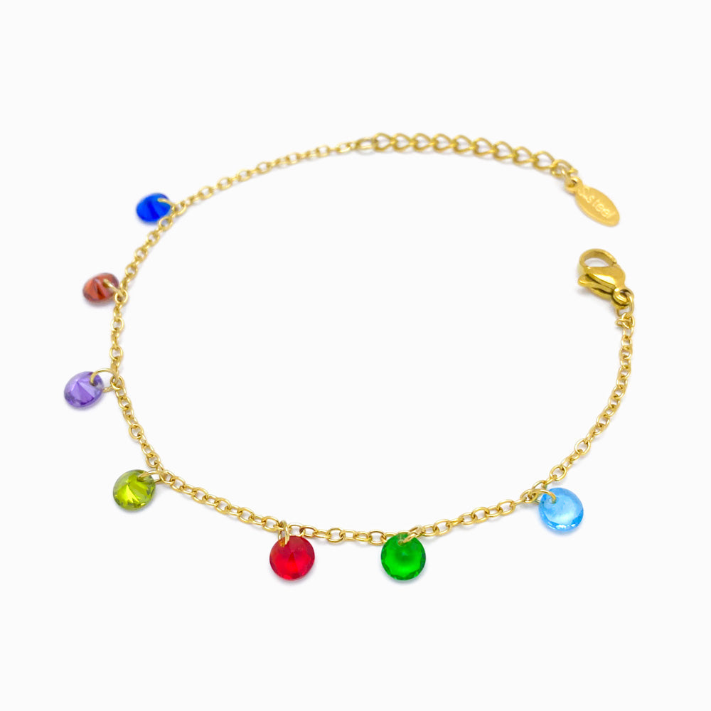 Pulseira Colorida SL3036 - Aço Inox Dourado