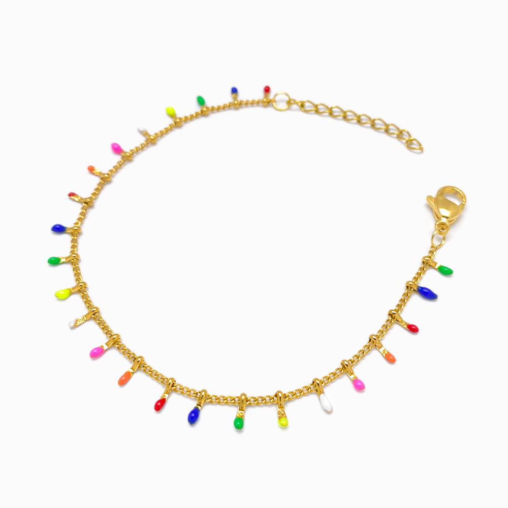 Pulseira Colorida SL3039 - Aço Inox Dourado