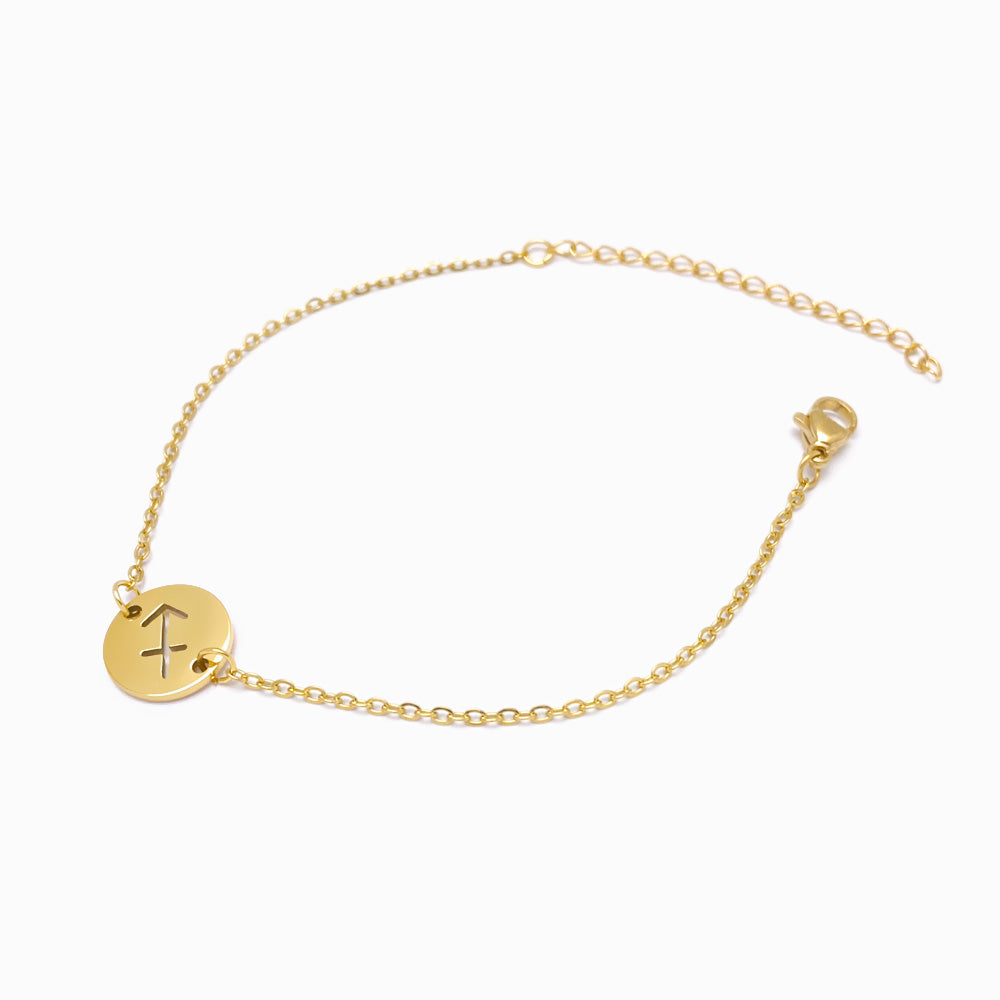 Pulseira Signo Sagitário em Aço Inox Dourado