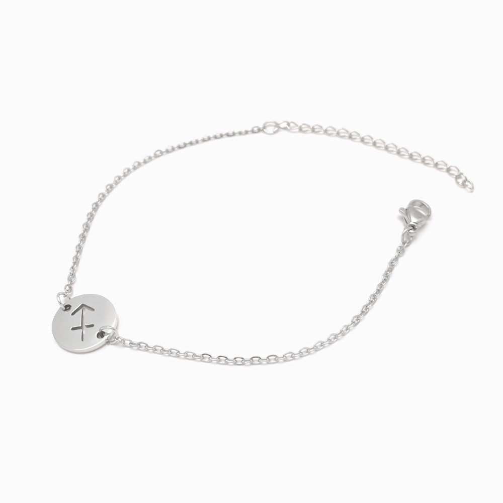 Pulseira Signo Sagitário em Aço Inox Prateado