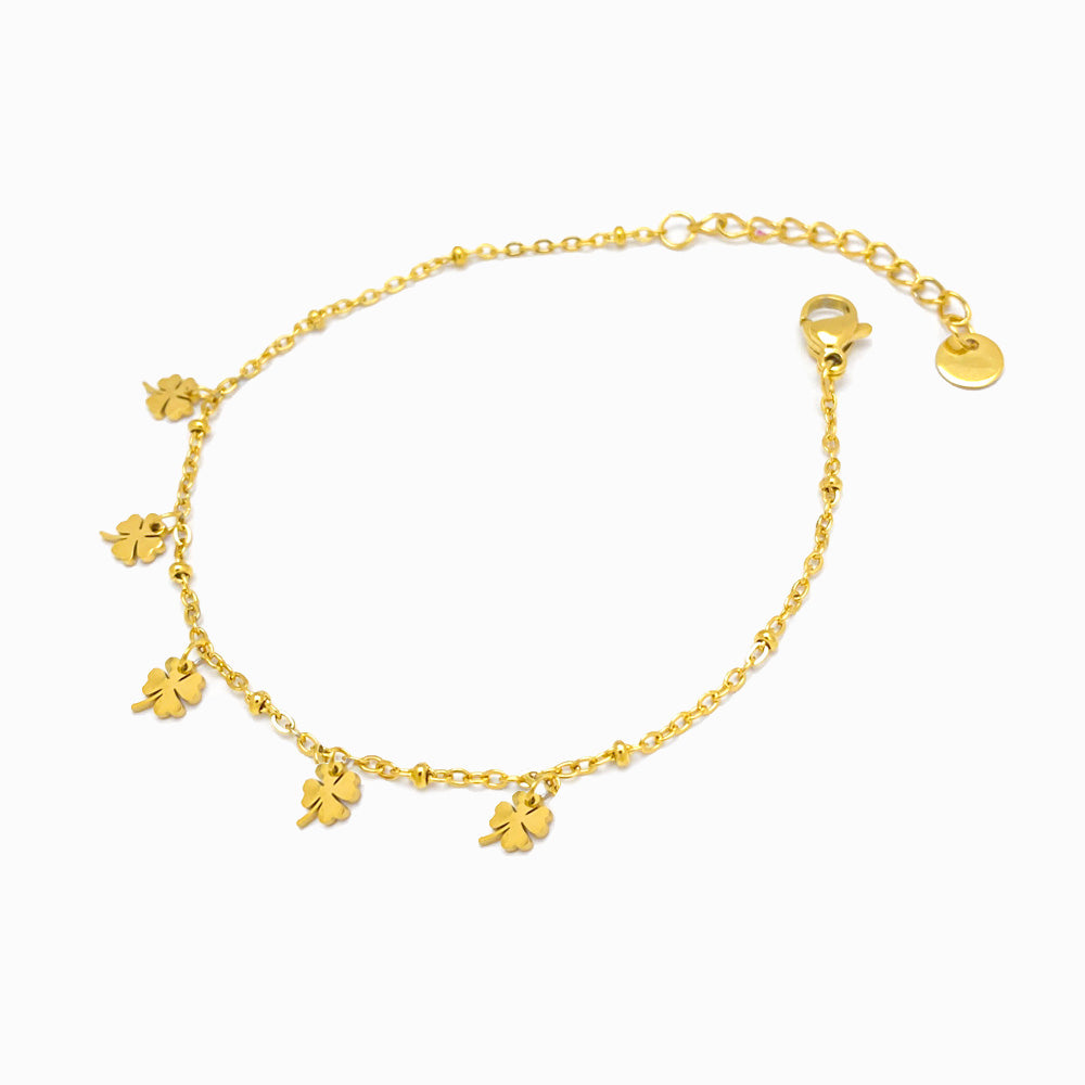 Pulseira Trevo SL3024 - Aço Inox Dourado