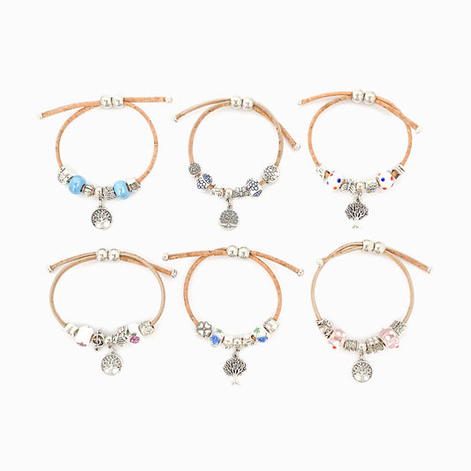 Conjunto 6un Mix Pulseira de Cortiça PT4008