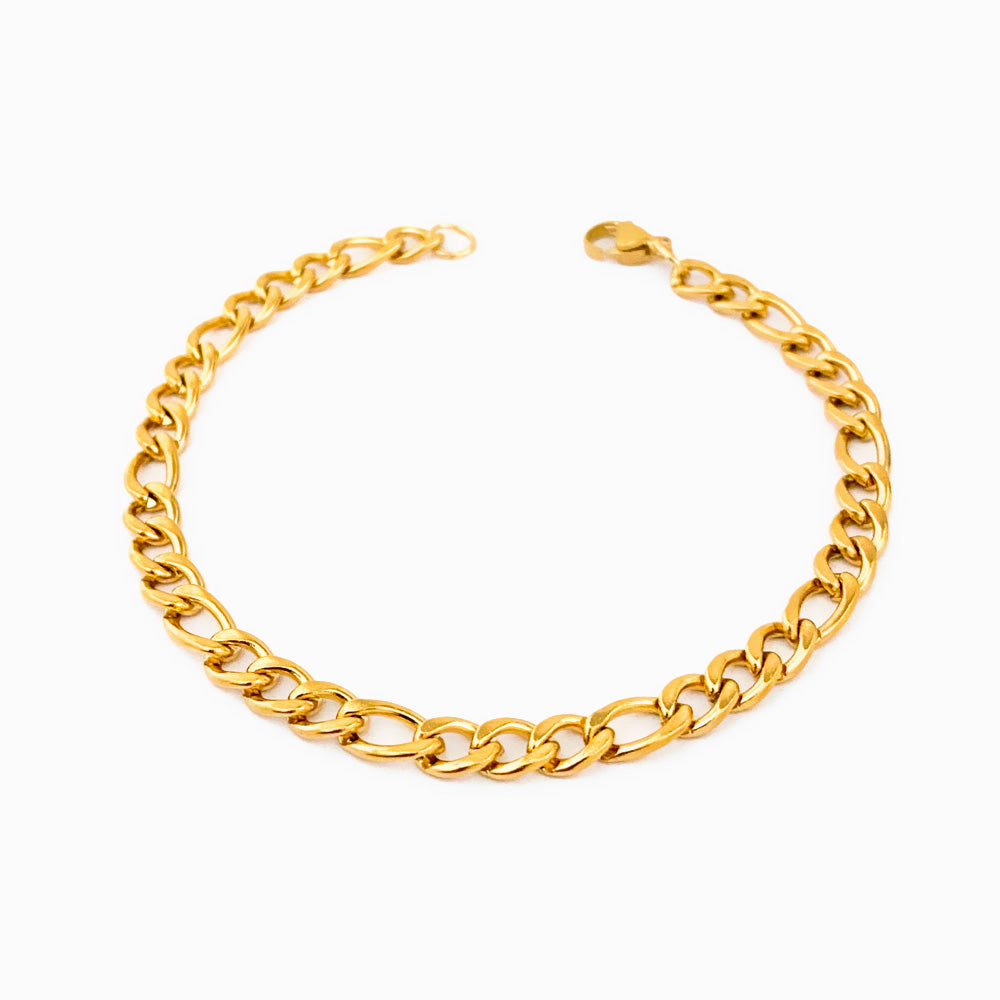 Pulseira Fígaro 3x1 SL5002 - Aço Inox Dourado