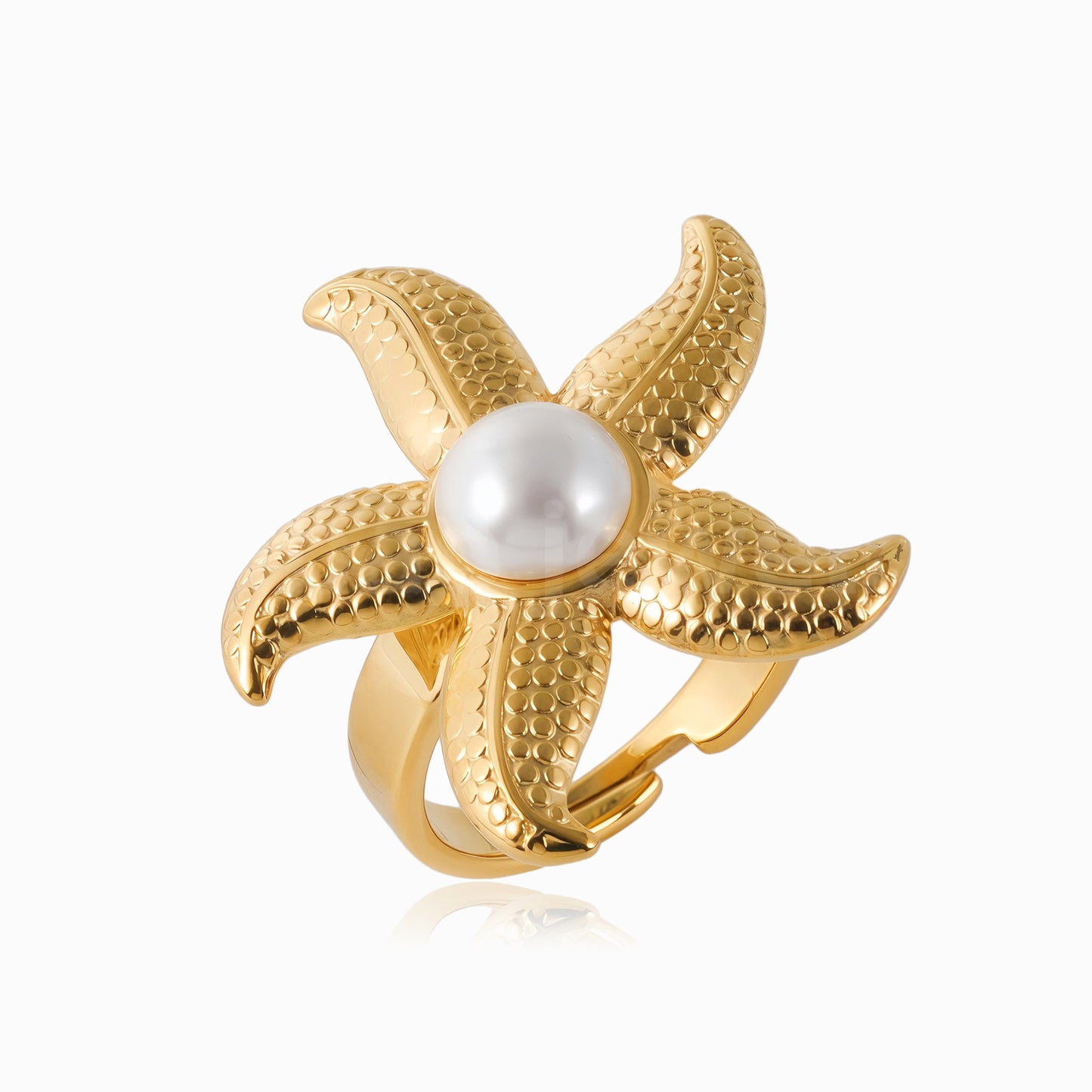 Anel Extravagante com Estrela do Mar 17.2mm JZ1487 - Aço Inox