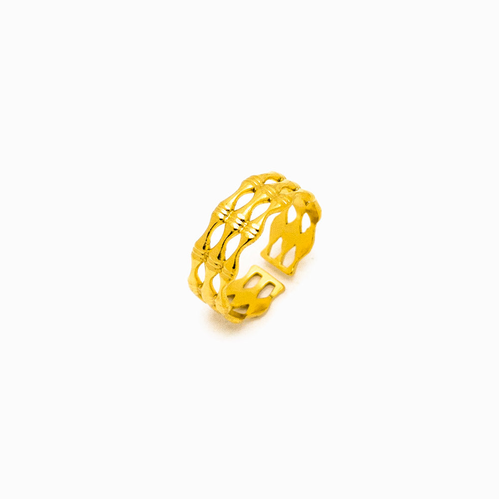 Anel Ajustável JZ1060 - Aço Inox Dourado