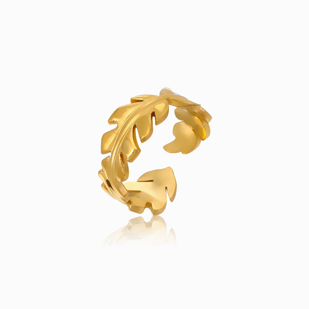 Anel Aço Inox Dourado Ajustável JZ1027