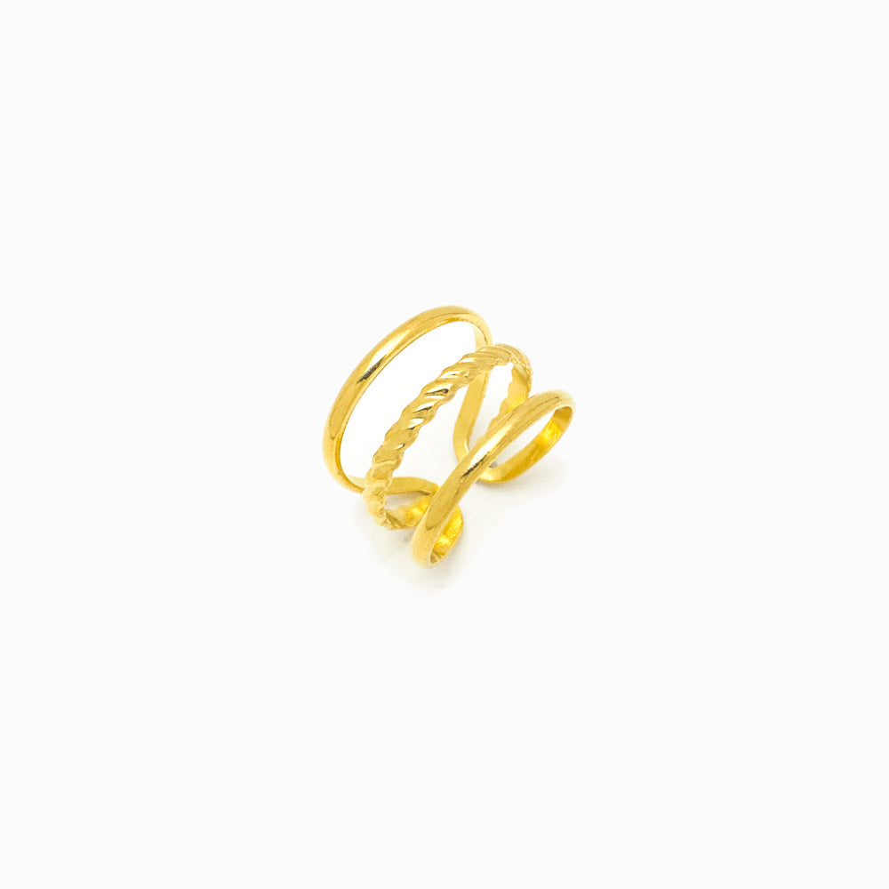 Anel Ajustável JZ1155 - Aço Inox Dourado