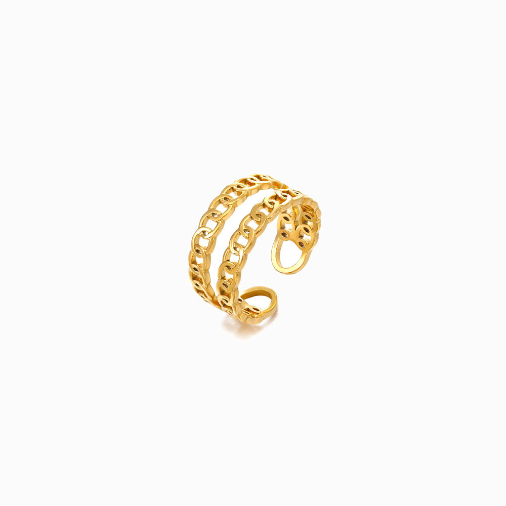 Anel Ajustável JZ1054 - Aço Inox Dourado