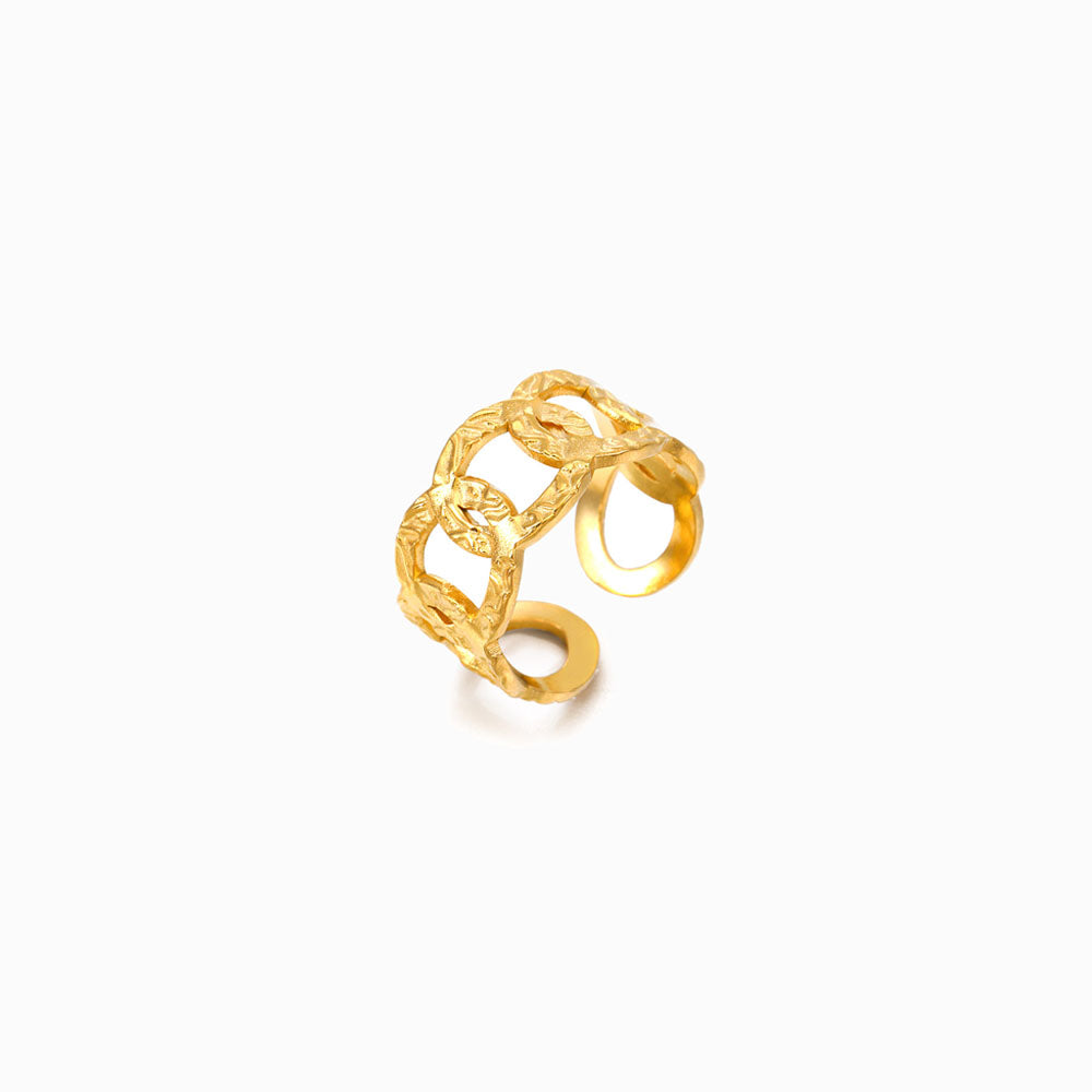Anel Ajustável JZ1056 - Aço Inox Dourado