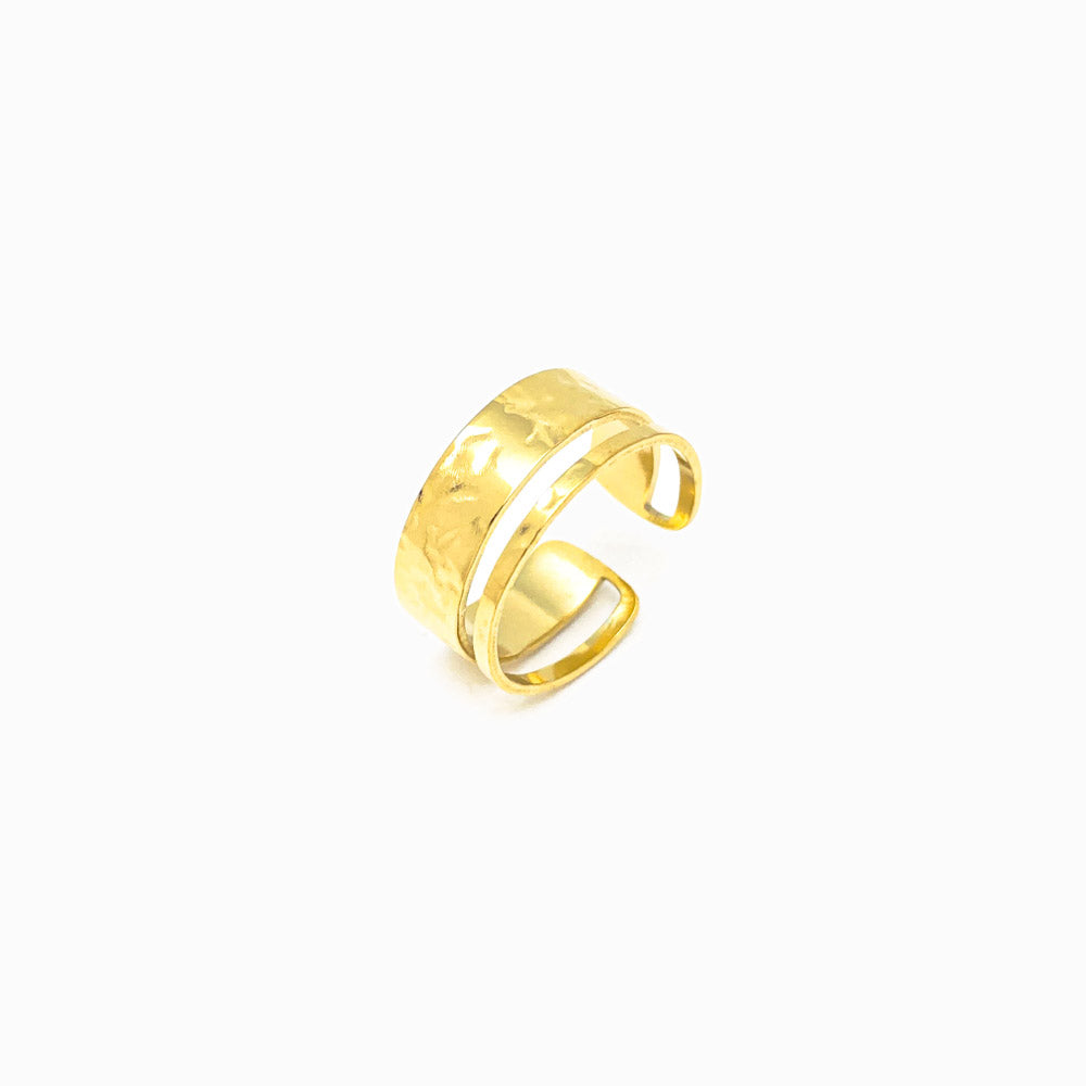 Anel Aço Inox Dourado JZ1093