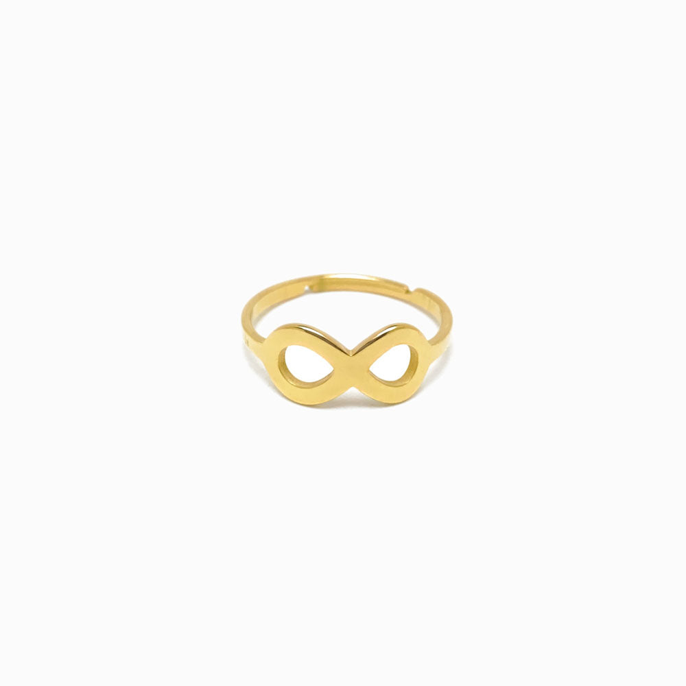 Anel Símbolo do Infinito - Aço Inox Dourado