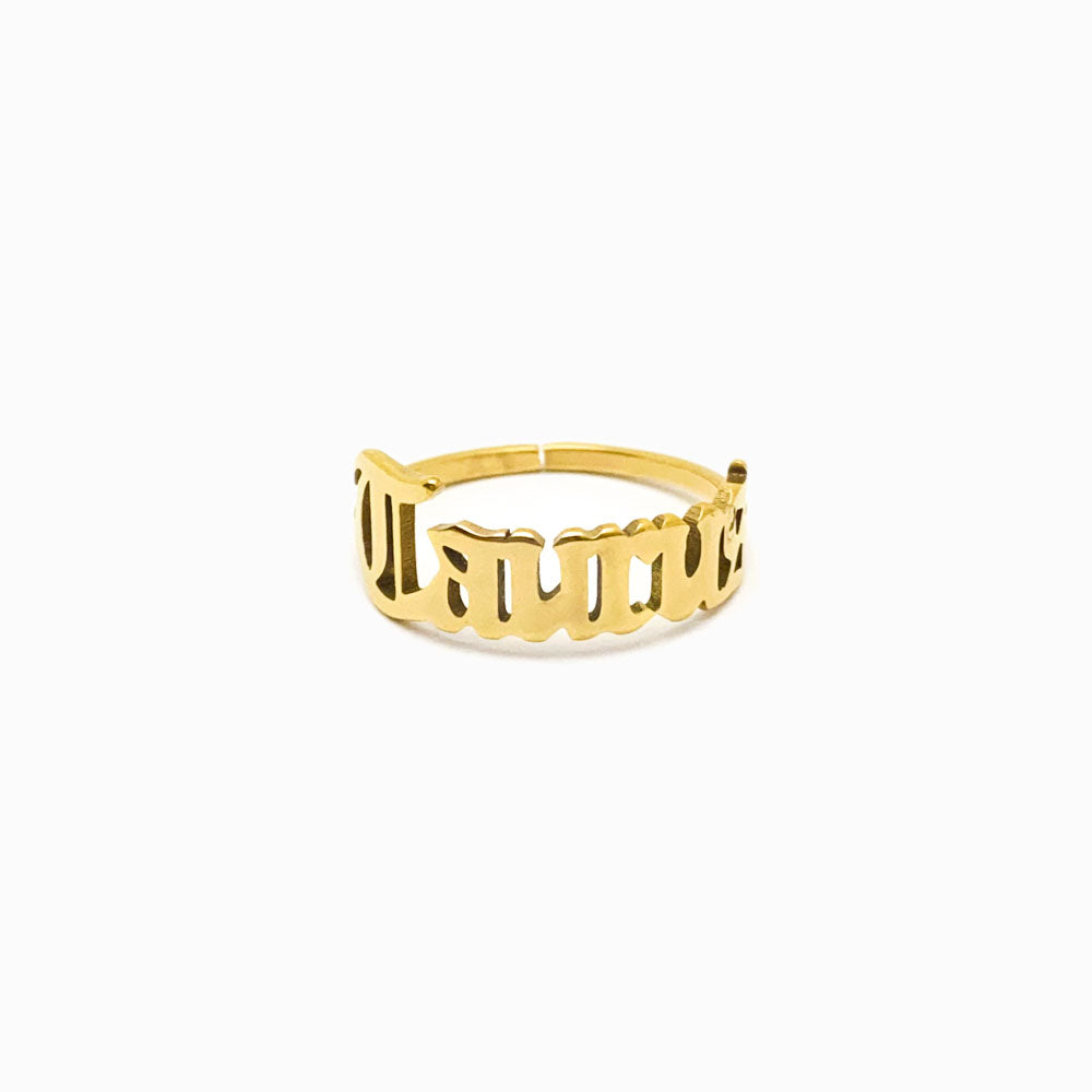 Anel Signo de Aço Inox Dourado Taurus