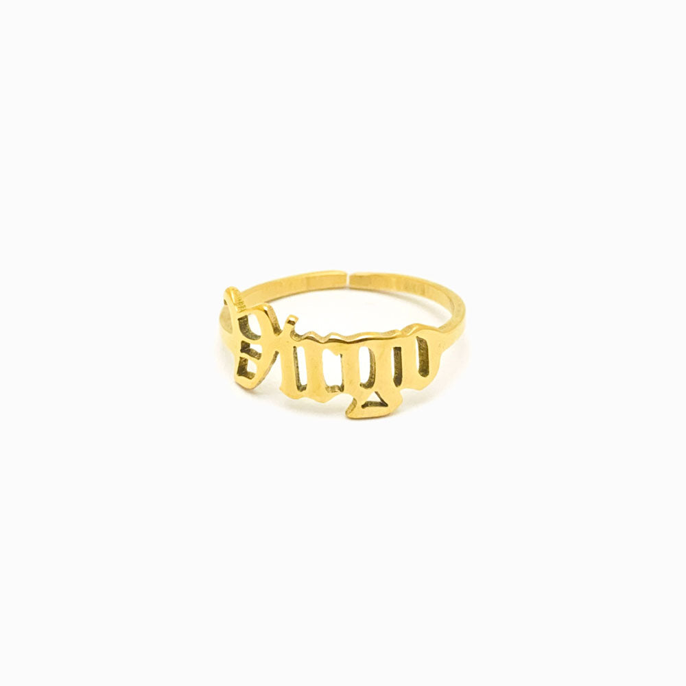 Anel Signo de Aço Inox Dourado Virgo