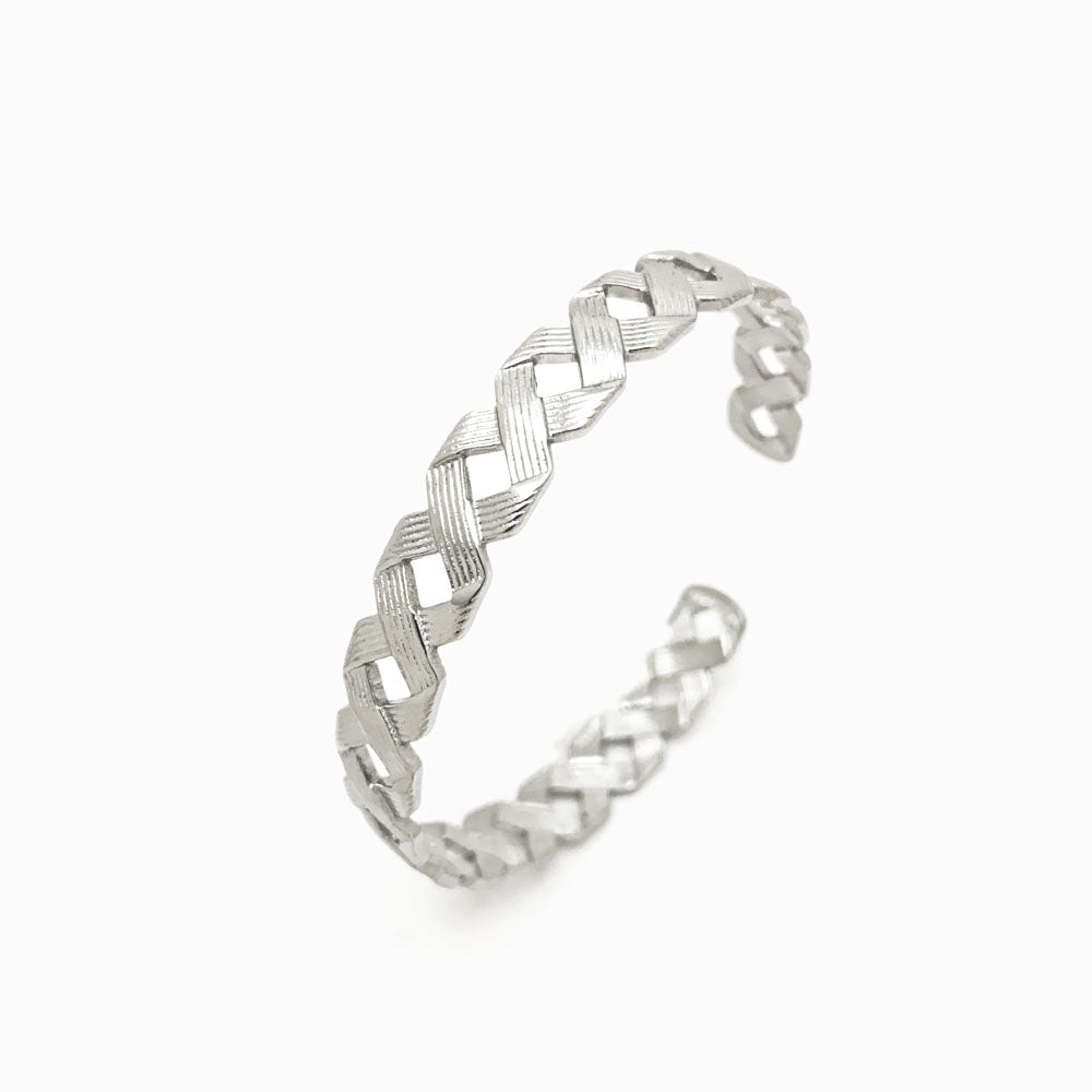 Bracelete Masculina Aço Inox Prateado SZ1003