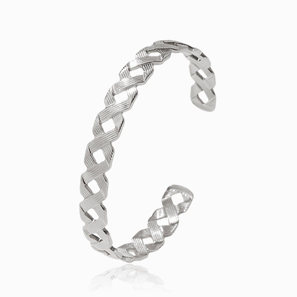Bracelete Masculina Aço Inox Prateado SZ1003