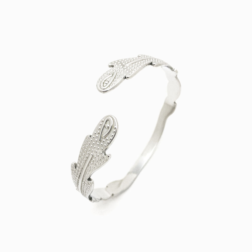 Bracelete Masculina Aço Inox Prateado SZ1005