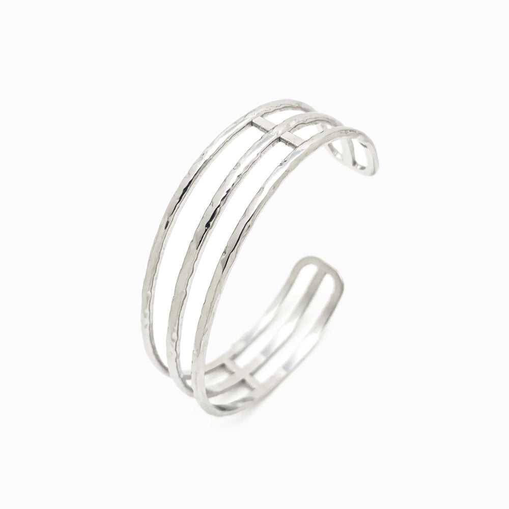 Bracelete Masculina Aço Inox Prateado SZ1007