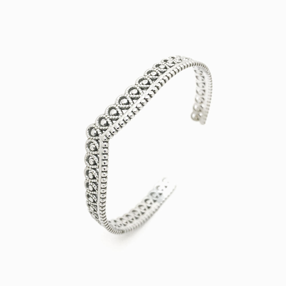 Bracelete Masculina Aço Inox Prateado SZ1014
