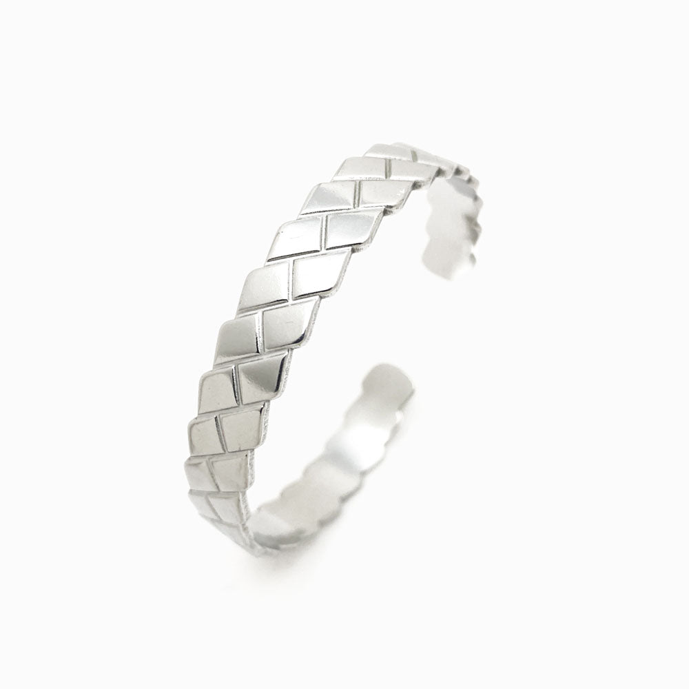Bracelete Masculina Aço Inox Prateado SZ1019