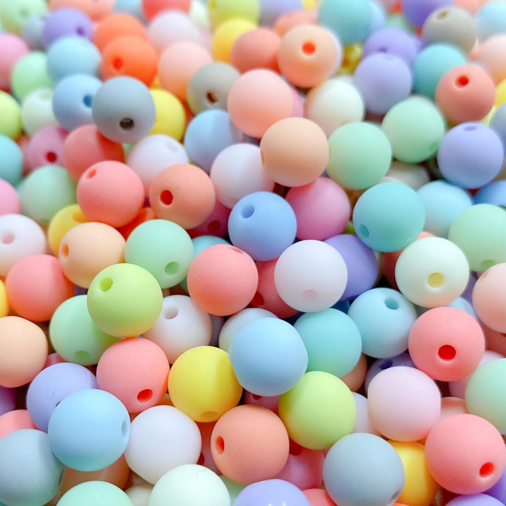 Pack 500g contas acrílicas fosca 6mm mix