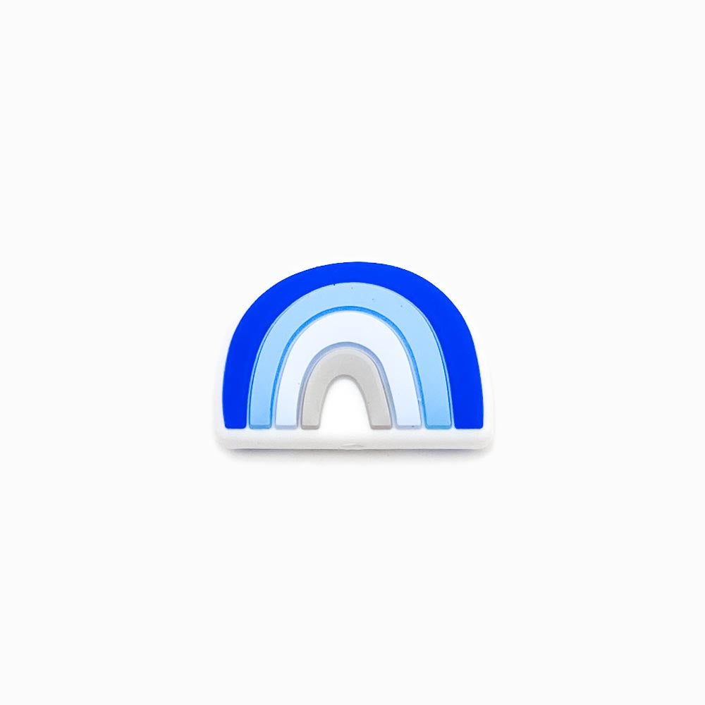 Contas de silicone para prendedor de chucha arco iris 25x18mm azul